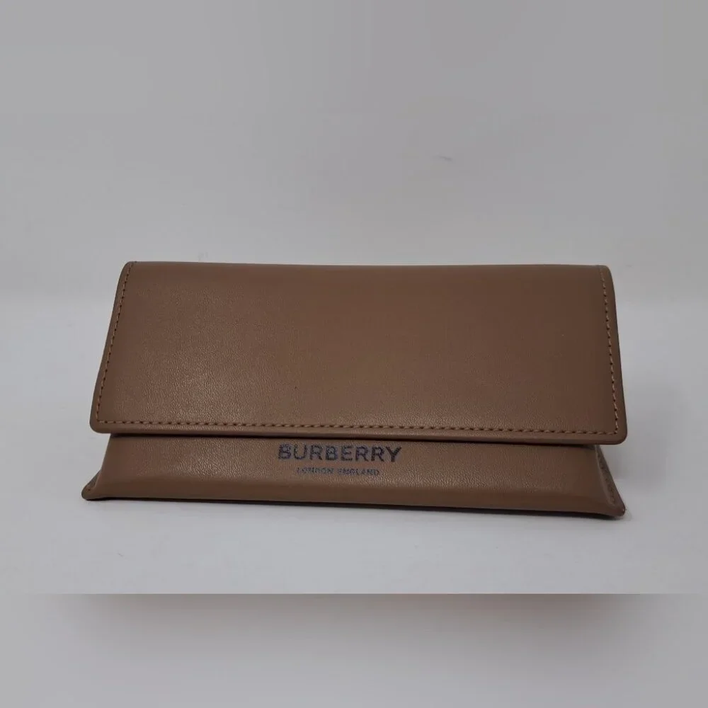 NWOT Burberry Sunglasses Case XL Brown Leather Authentic 7